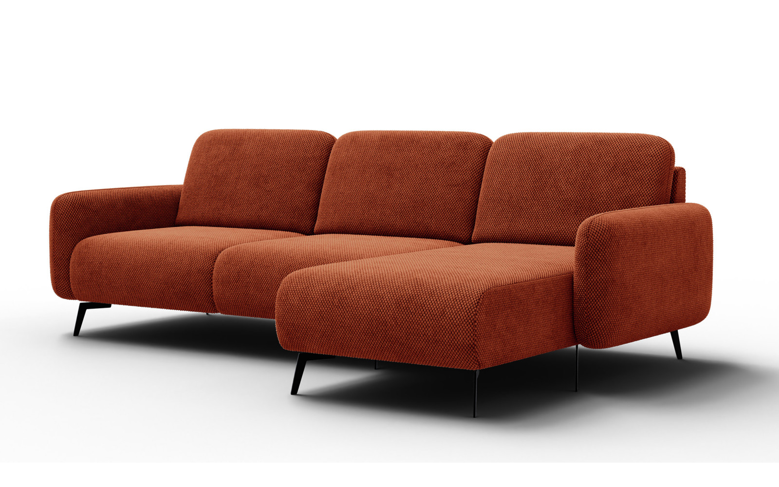 Ecksofa 4-Sitzer rechts FEBE, dunkelorange