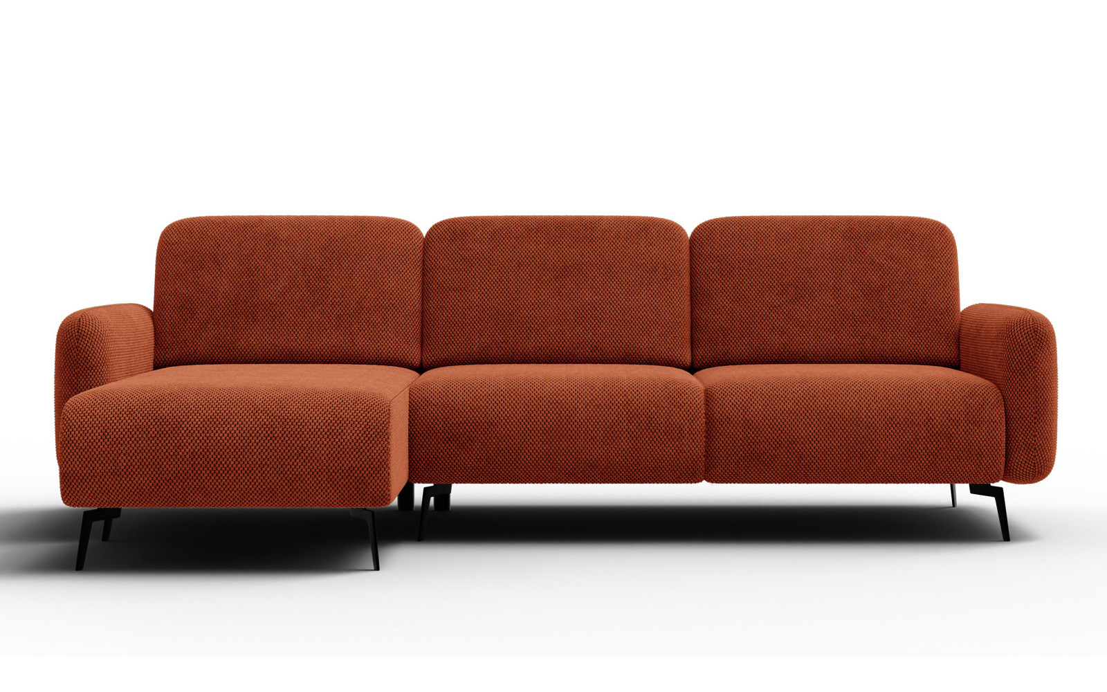 Ecksofa 4-Sitzer links FEBE, dunkelorange