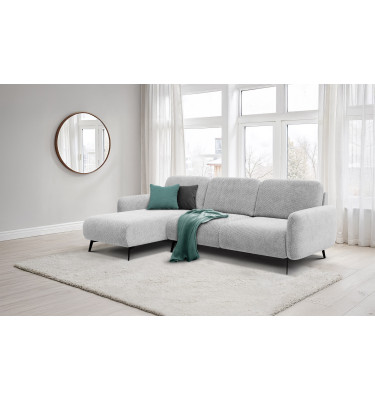 Ecksofa 4-Sitzer links FEBE, hellgrau