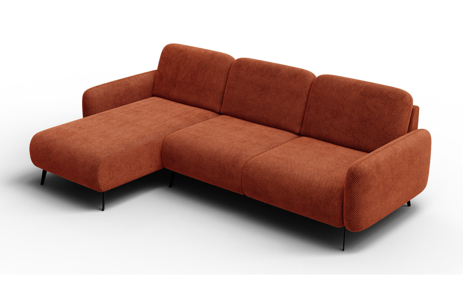 Ecksofa 4-Sitzer links FEBE, dunkelorange