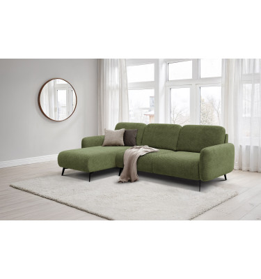 Ecksofa 4-Sitzer links FEBE, olivgrün