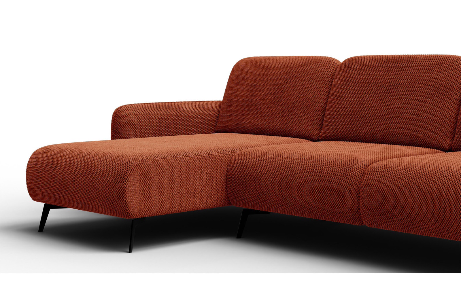 Ecksofa 4-Sitzer links FEBE, dunkelorange