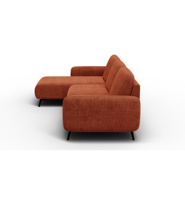 Ecksofa 4-Sitzer links FEBE, dunkelorange