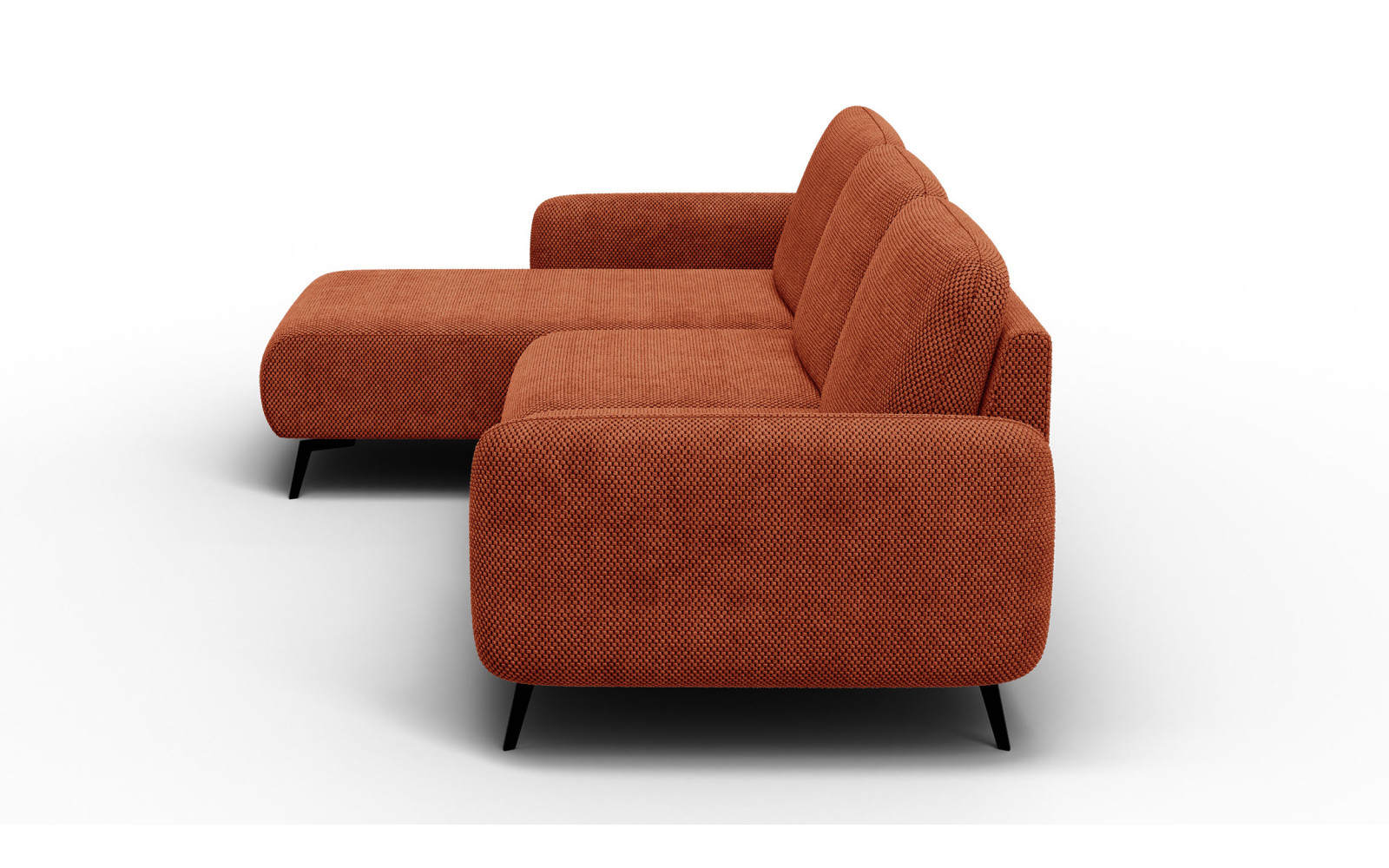 Ecksofa 4-Sitzer links FEBE, dunkelorange