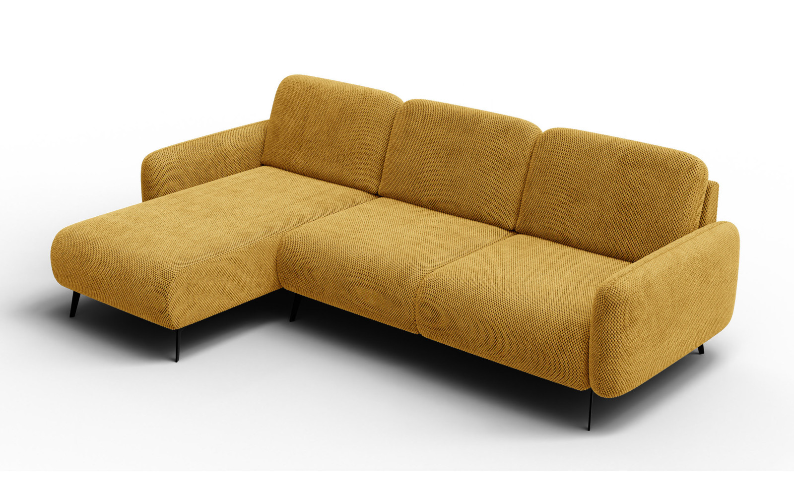 Ecksofa 4-Sitzer links FEBE, dunkelgelb