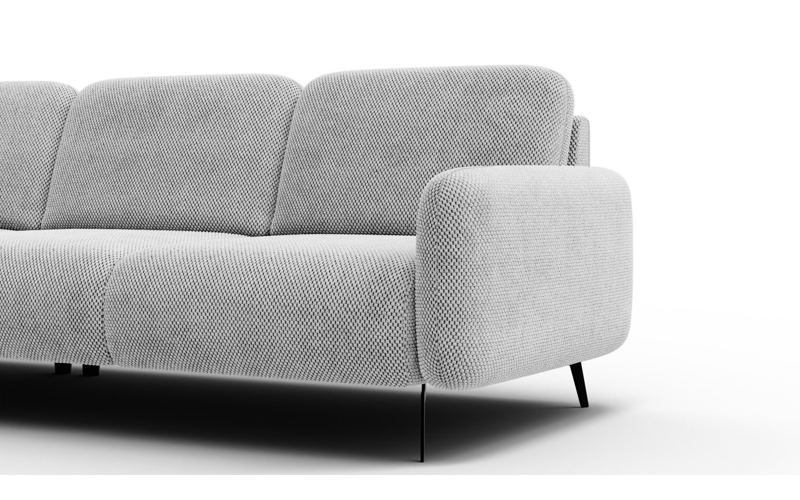 Ecksofa 4-Sitzer links FEBE, hellgrau