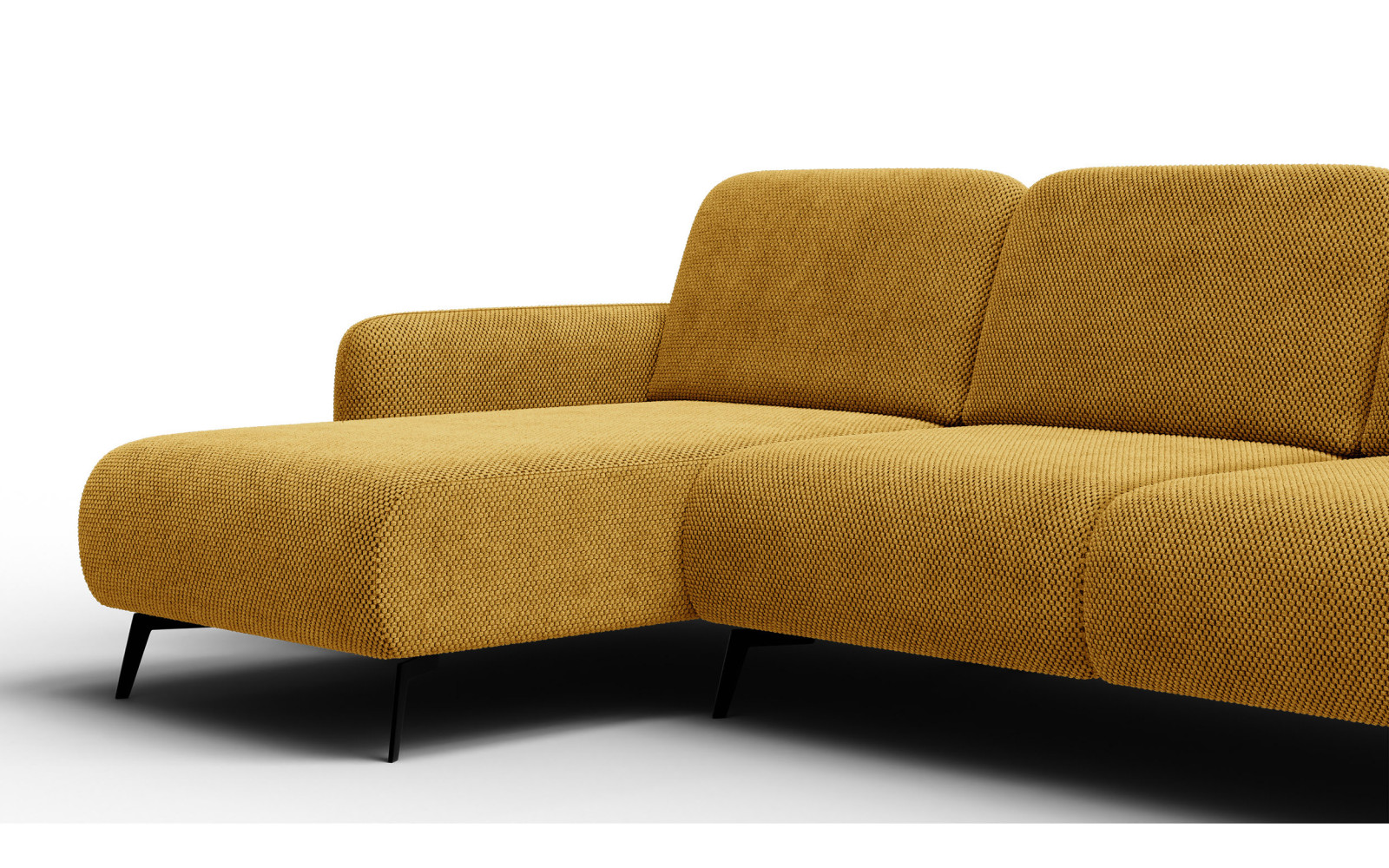 Ecksofa 4-Sitzer links FEBE, dunkelgelb