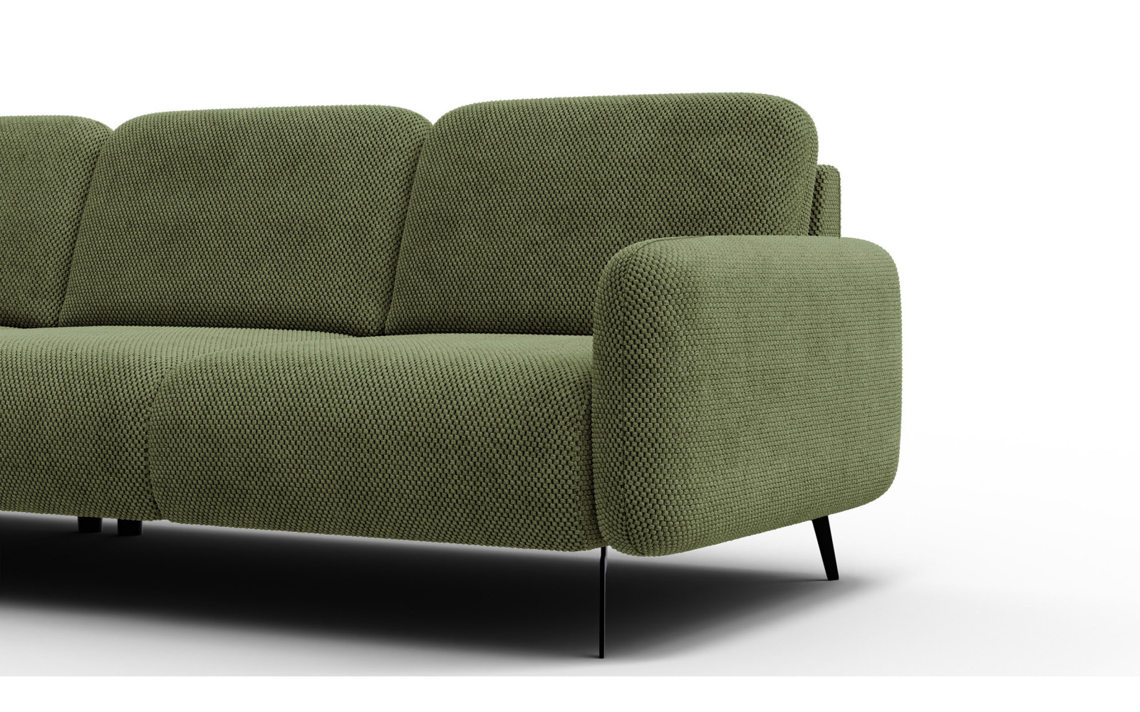 Ecksofa 4-Sitzer links FEBE, olivgrün