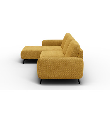 Ecksofa 4-Sitzer links FEBE, dunkelgelb