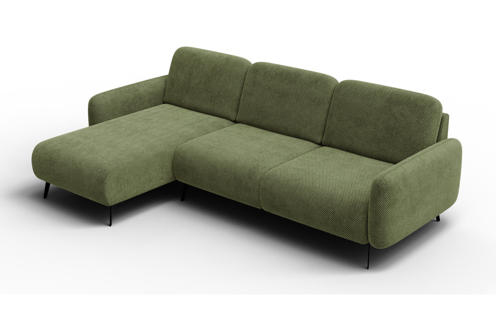 Ecksofa 4-Sitzer links FEBE, olivgrün