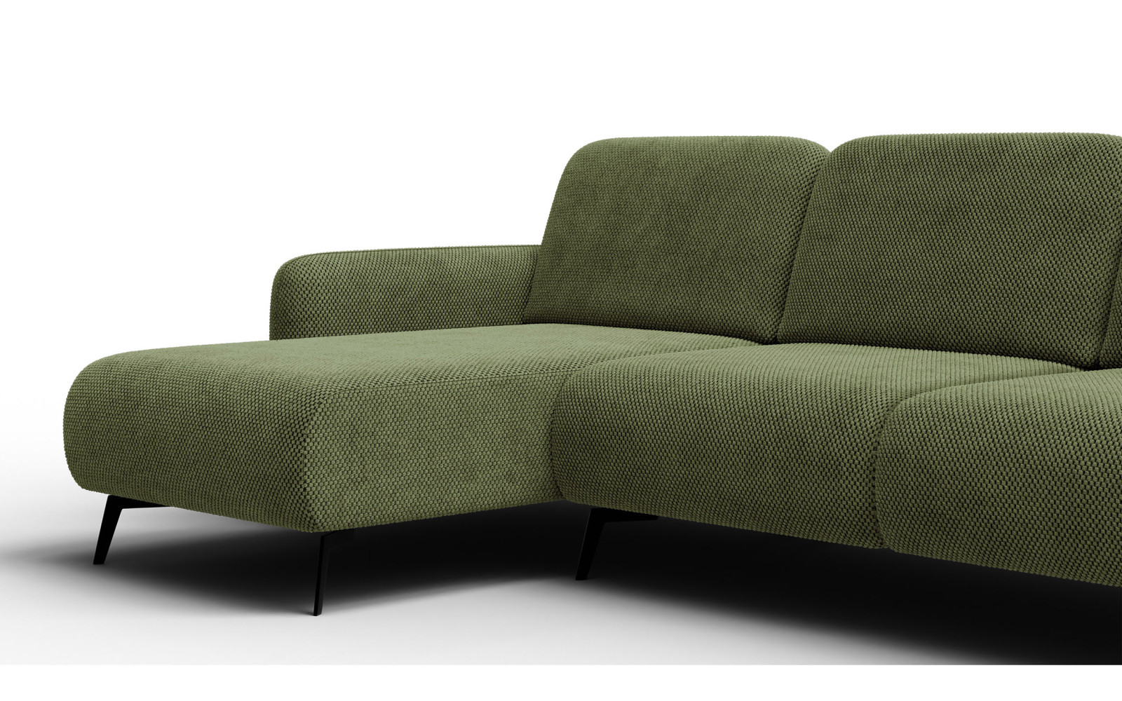 Ecksofa 4-Sitzer links FEBE, olivgrün