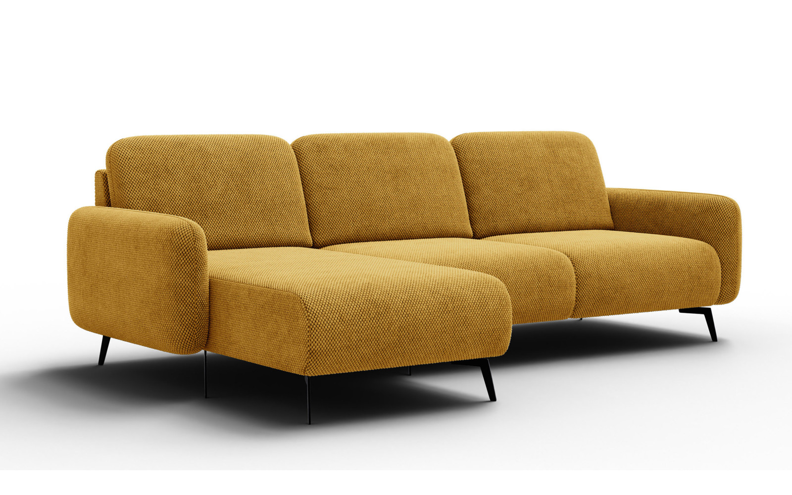 Ecksofa 4-Sitzer links FEBE, dunkelgelb