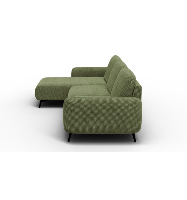 Ecksofa 4-Sitzer links FEBE, olivgrün