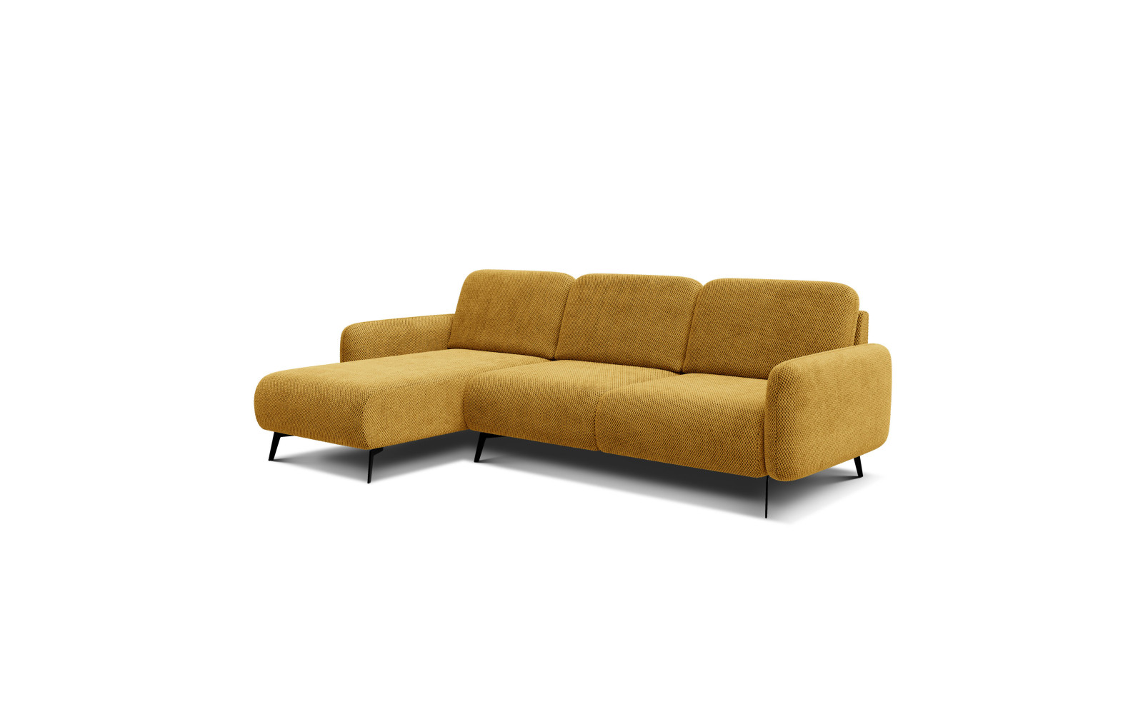 Ecksofa 4-Sitzer links FEBE, dunkelgelb