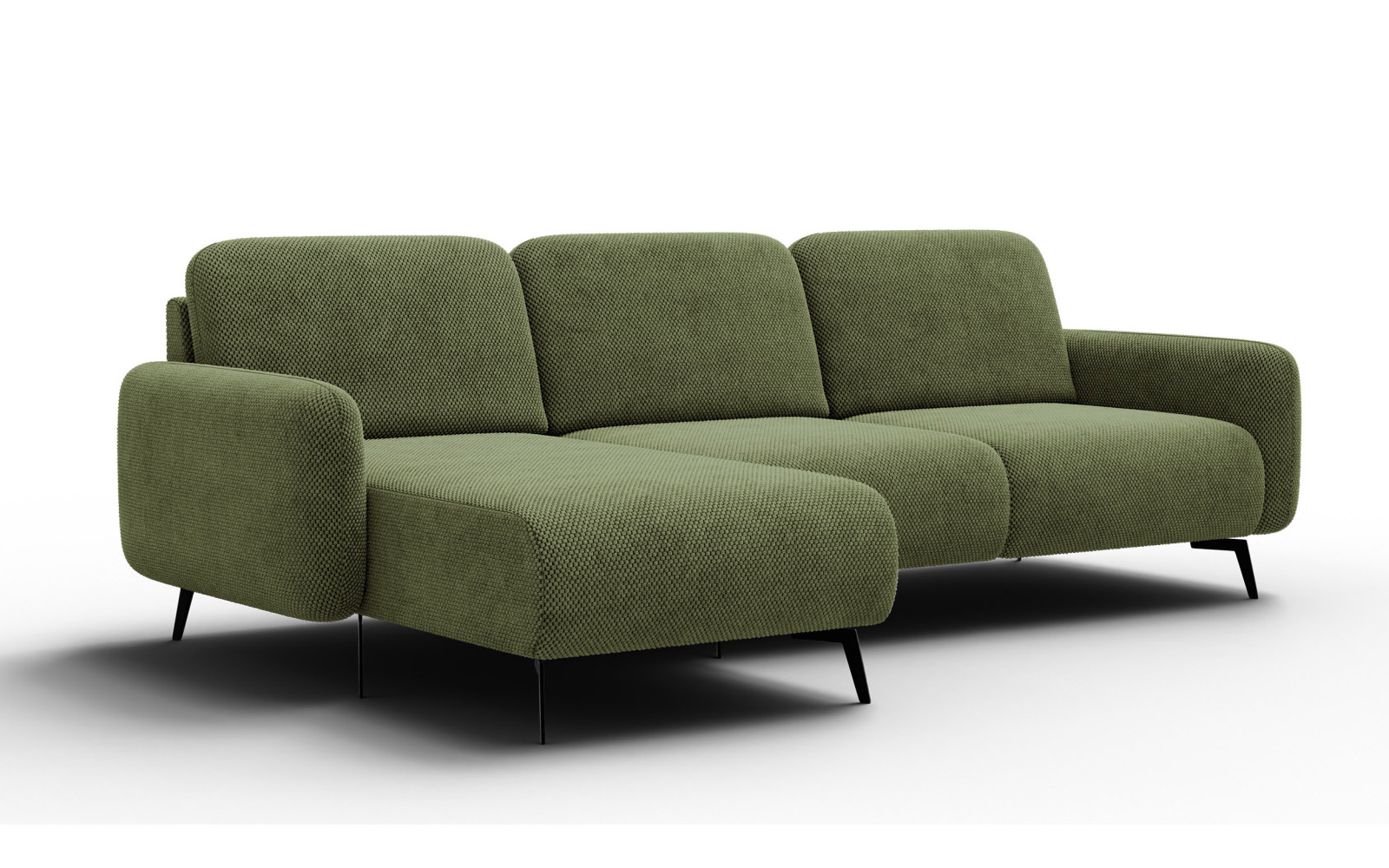 Ecksofa 4-Sitzer links FEBE, olivgrün