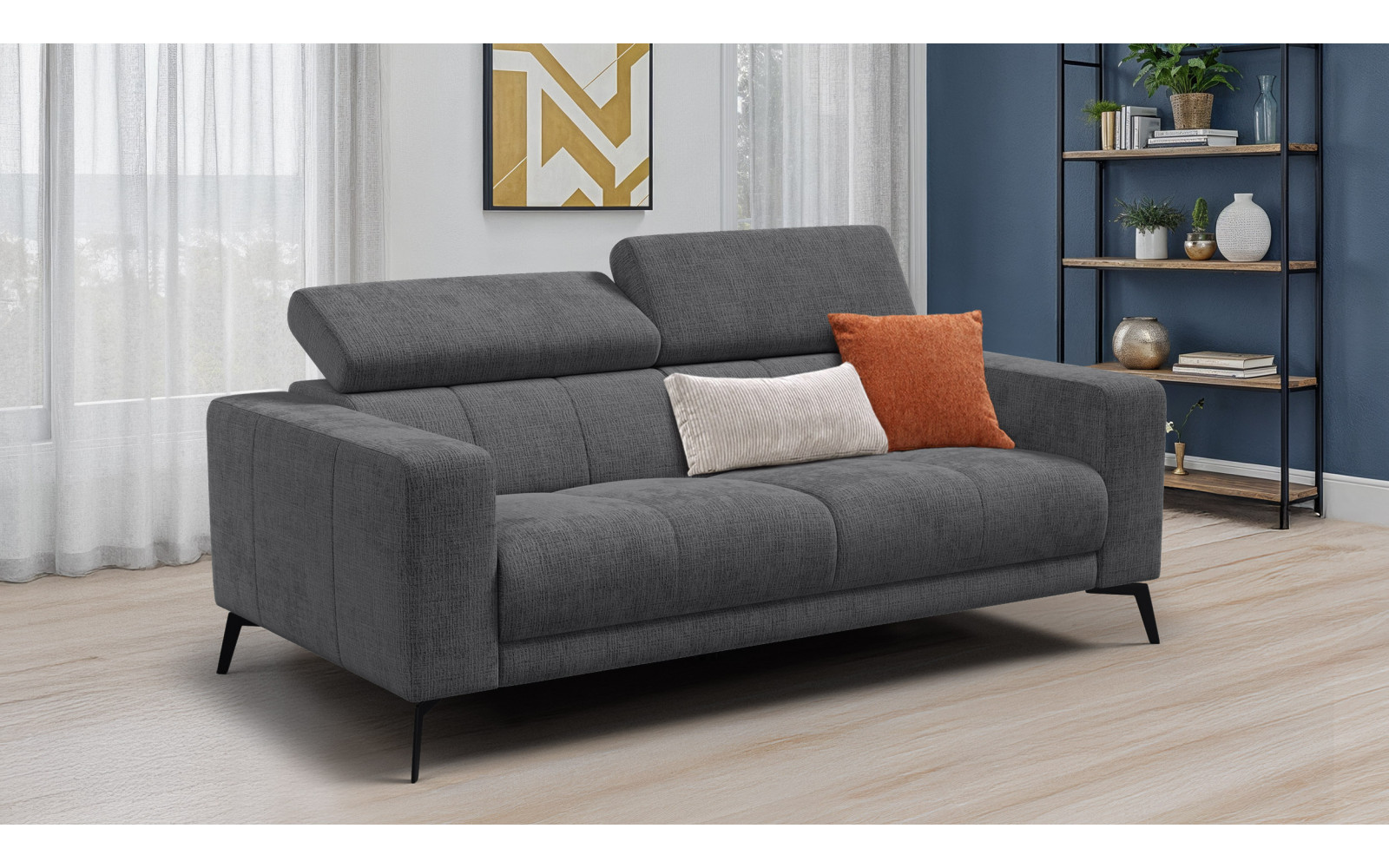 Sofa 3-Sitzer MORELLO, dunkelgrau