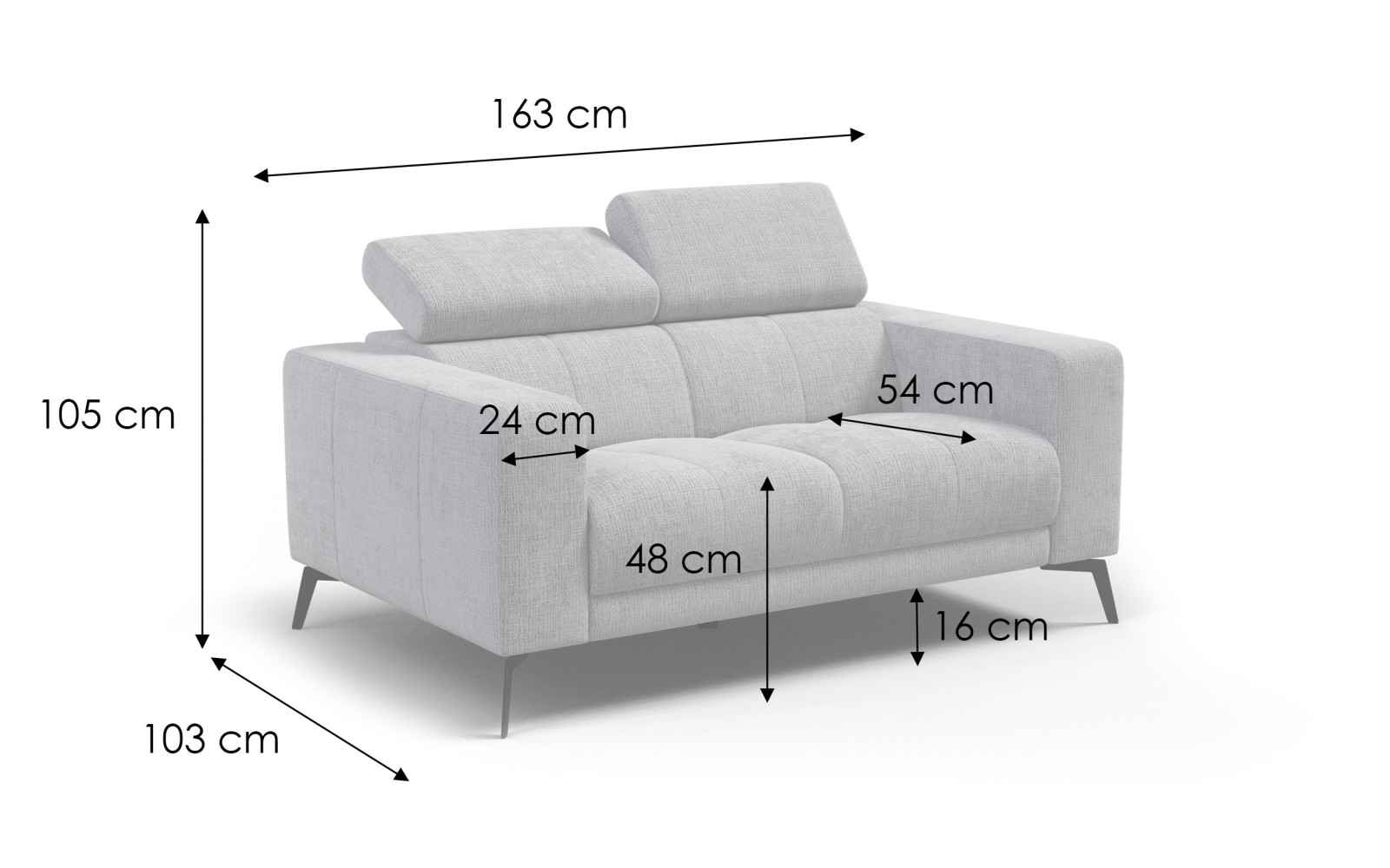 Sofa 2-Sitzer MORELLO, beige