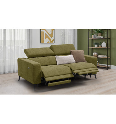 Relaxsofa 3-Sitzer MORELLO, olive, 2 x Relax Zero Gravity