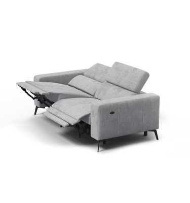 Relaxsofa 3-Sitzer MORELLO, hellgrau, 2 x Relax Zero Gravity