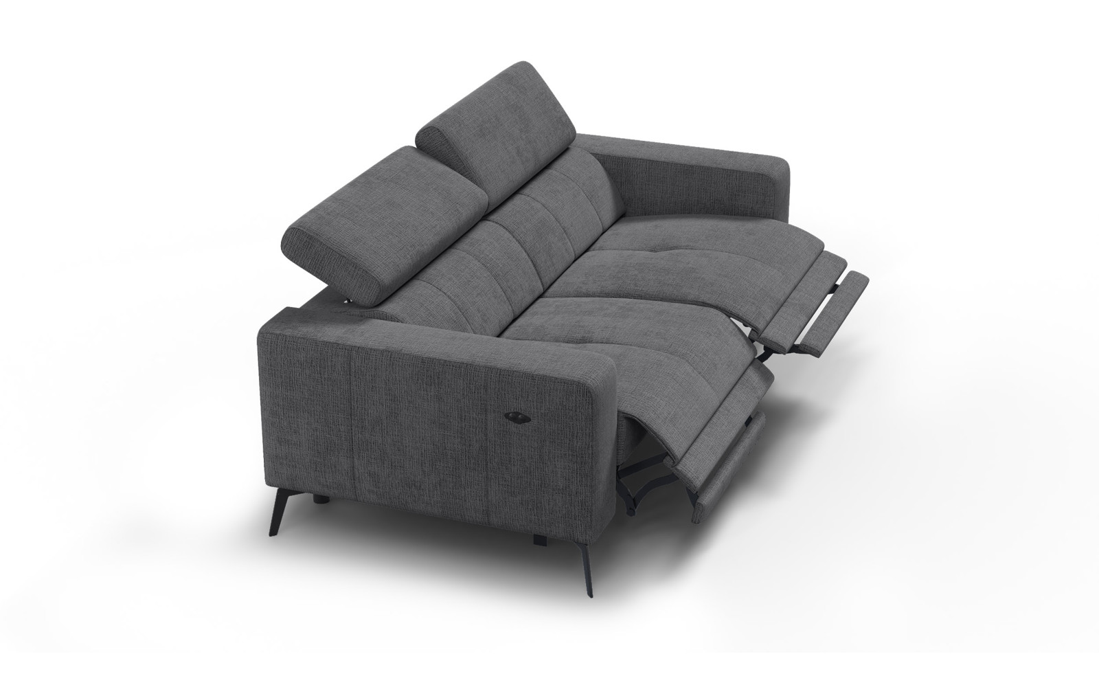 Relaxsofa 3-Sitzer MORELLO, dunkelgrau, 2 x Relax Zero Gravity