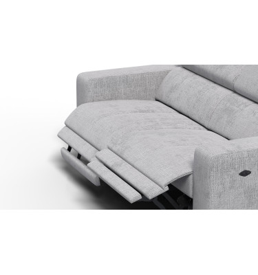 Relaxsofa 3-Sitzer MORELLO, hellgrau, 2 x Relax Zero Gravity