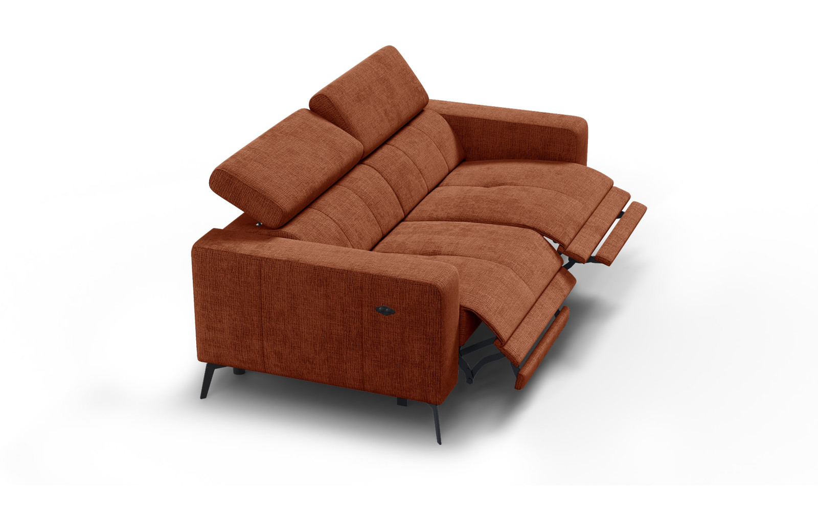 Relaxsofa 3-Sitzer MORELLO, rostrot, 2 x Relax Zero Gravity