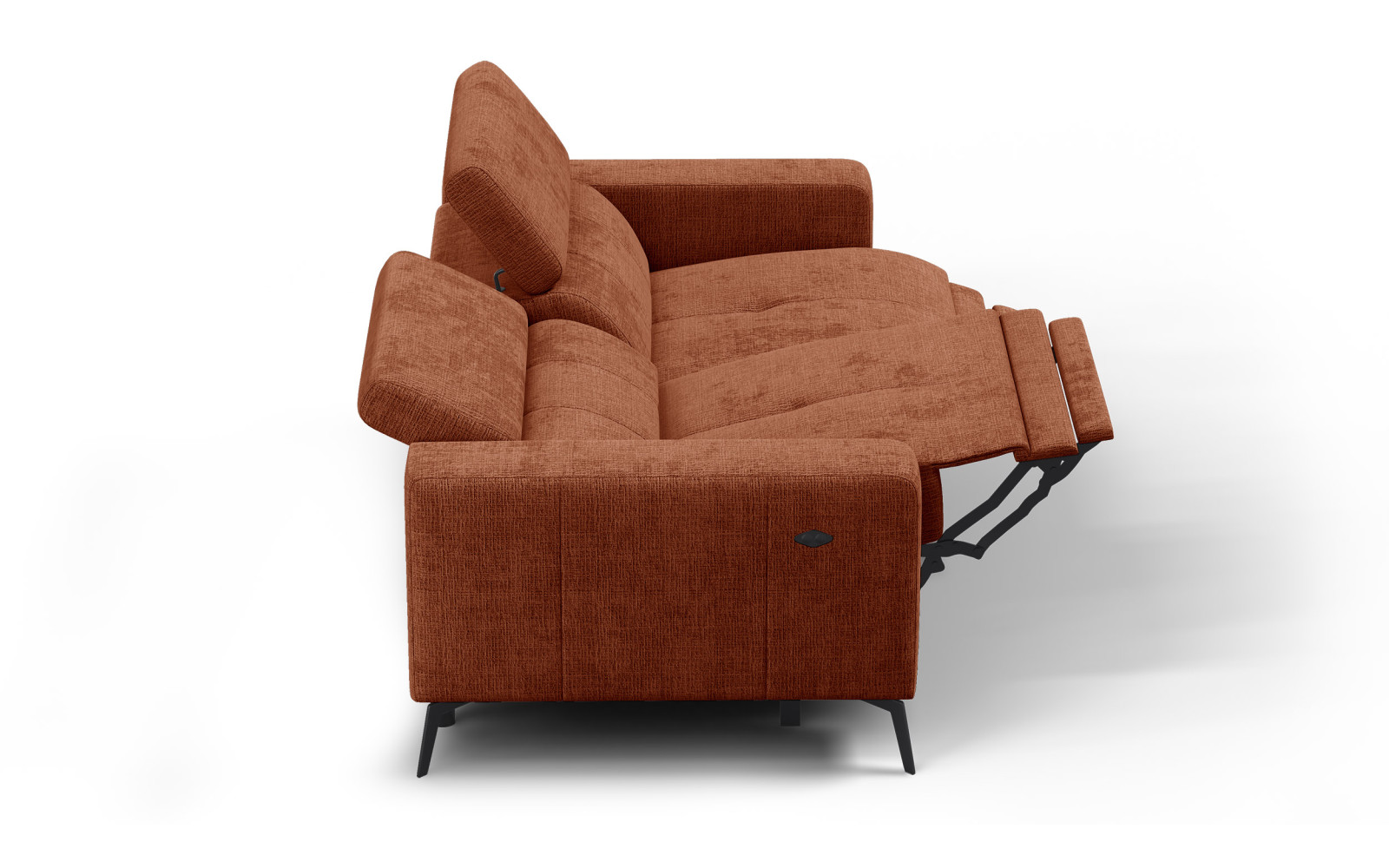 Relaxsofa 3-Sitzer MORELLO, rostrot, 2 x Relax Zero Gravity