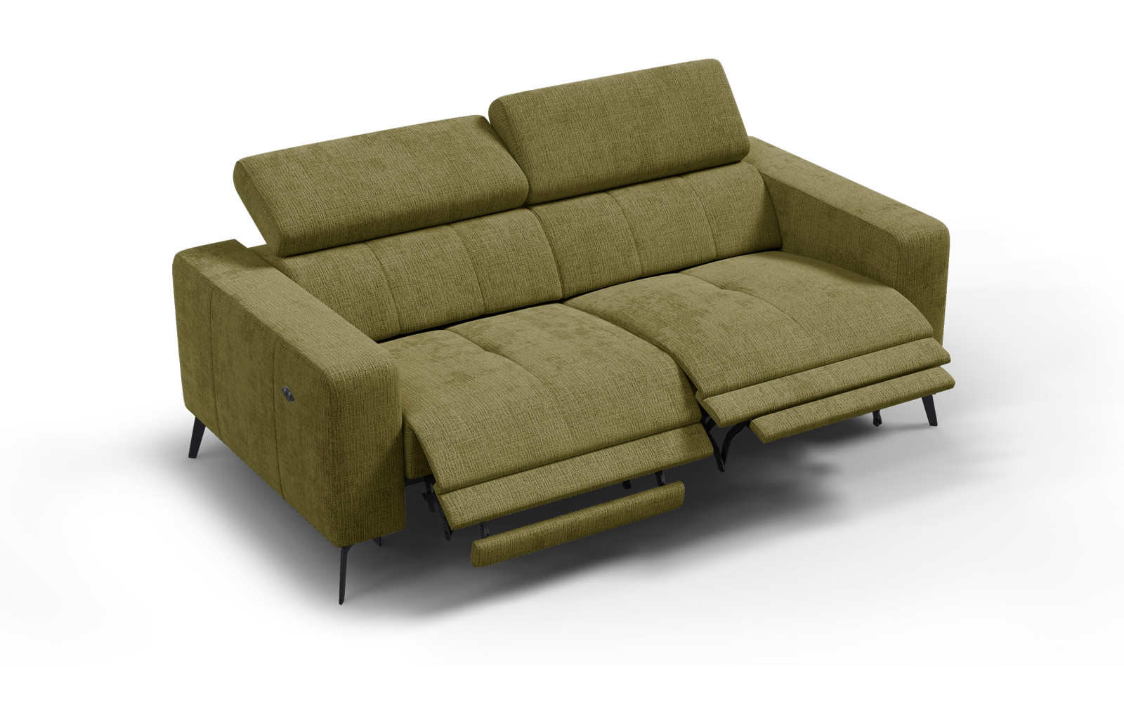 Relaxsofa 3-Sitzer MORELLO, olive, 2 x Relax Zero Gravity