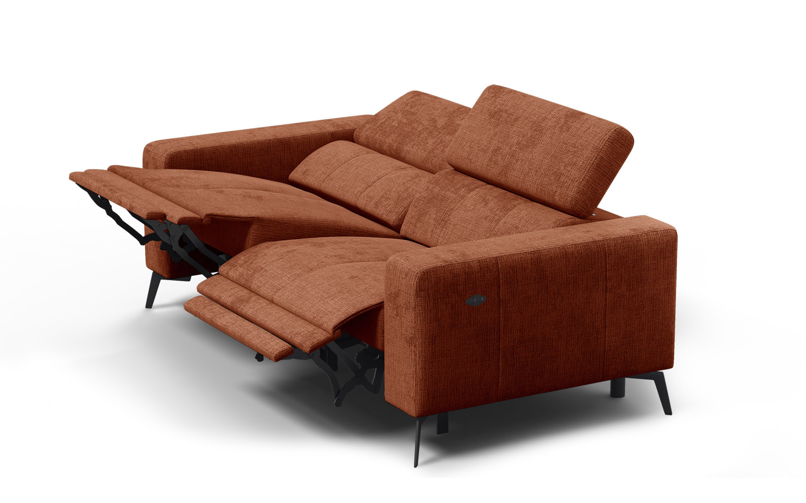 Relaxsofa 3-Sitzer MORELLO, rostrot, 2 x Relax Zero Gravity