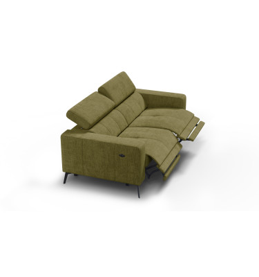 Relaxsofa 3-Sitzer MORELLO, olive, 2 x Relax Zero Gravity