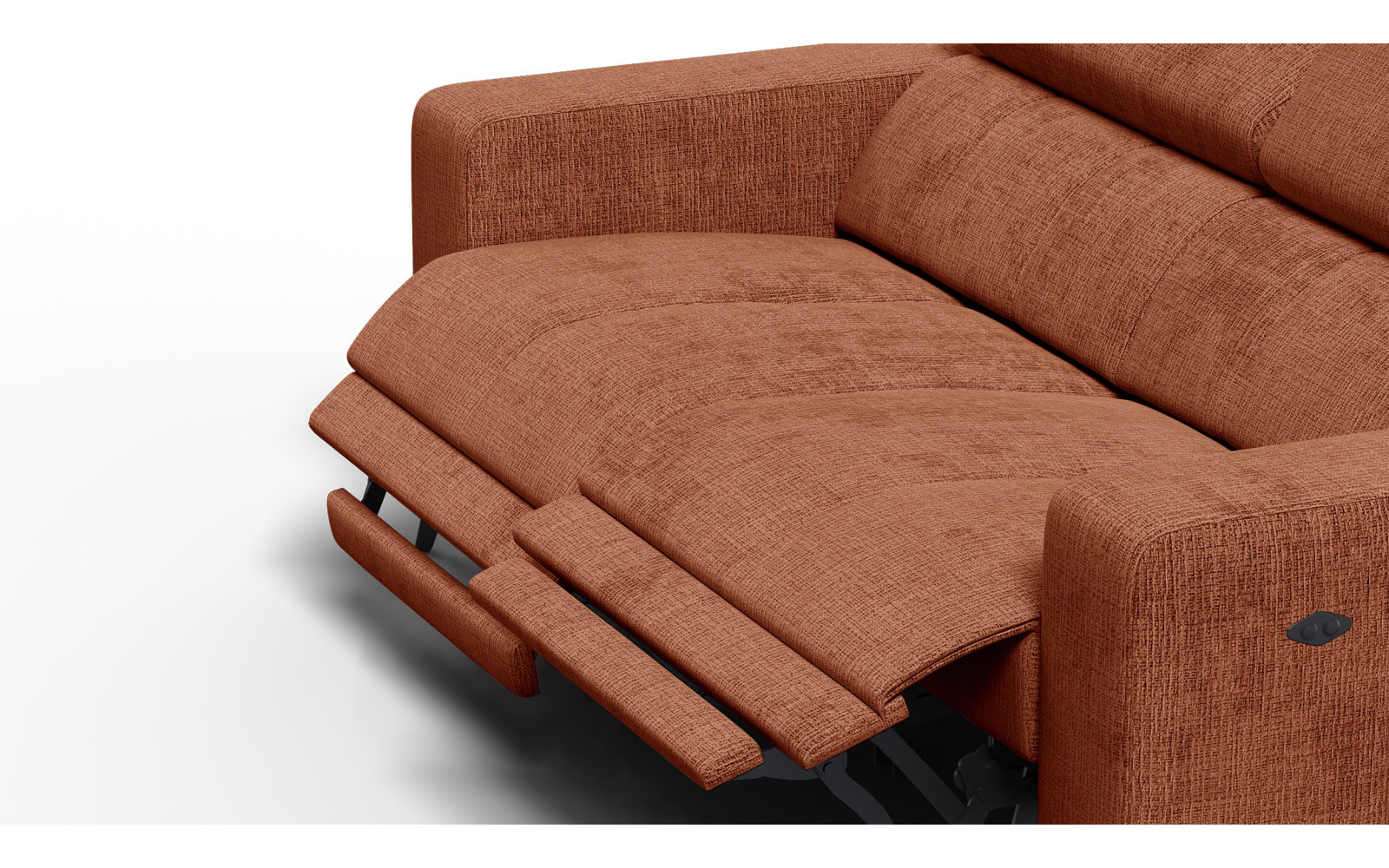 Relaxsofa 3-Sitzer MORELLO, rostrot, 2 x Relax Zero Gravity