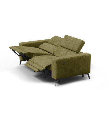 Relaxsofa 3-Sitzer MORELLO, olive, 2 x Relax Zero Gravity