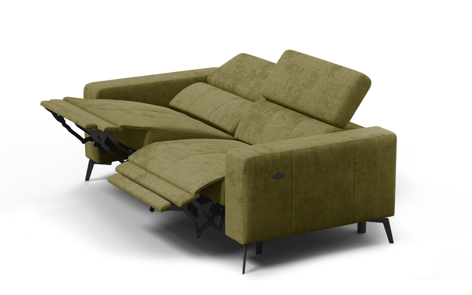Relaxsofa 3-Sitzer MORELLO, olive, 2 x Relax Zero Gravity