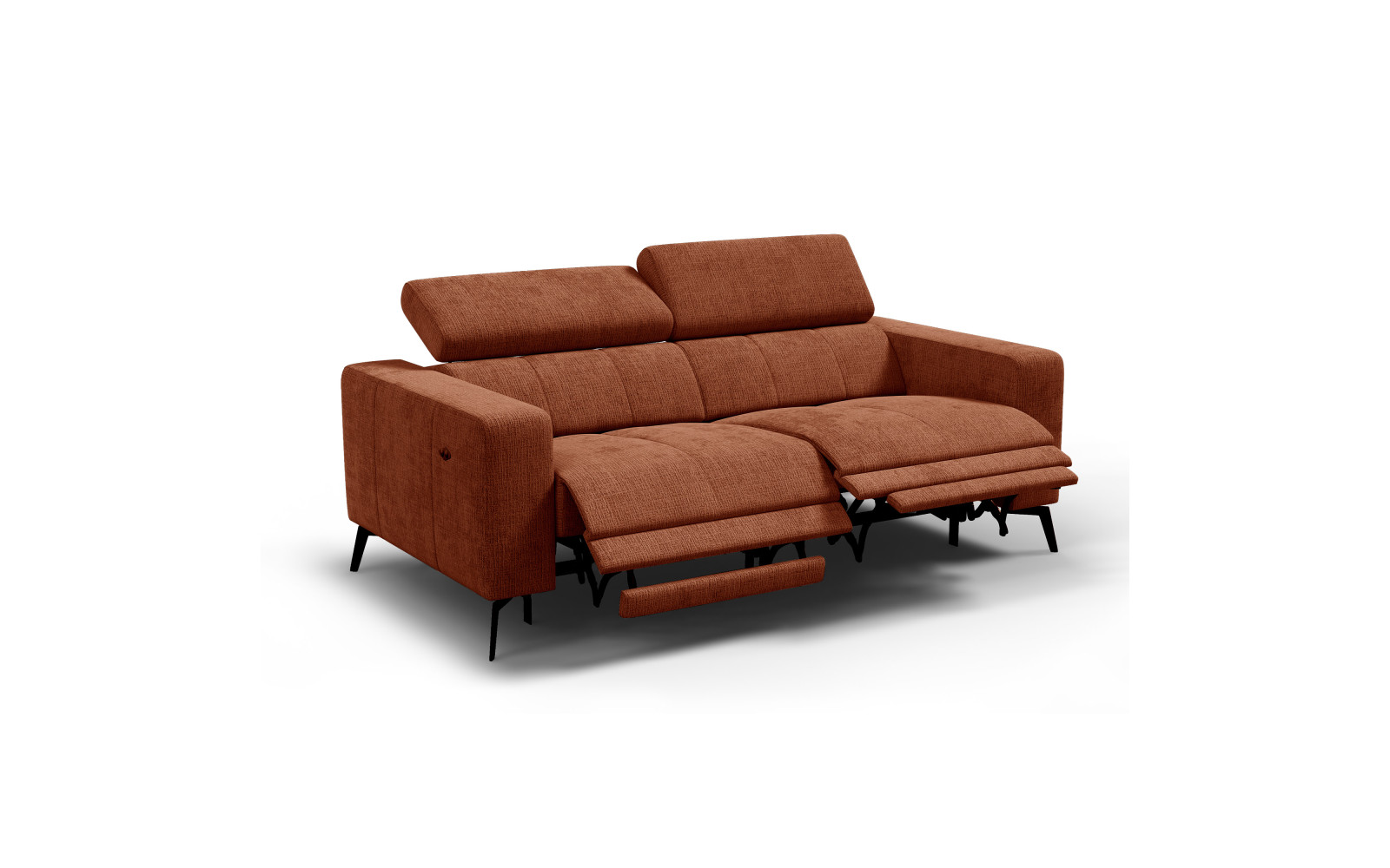 Relaxsofa 3-Sitzer MORELLO, rostrot, 2 x Relax Zero Gravity