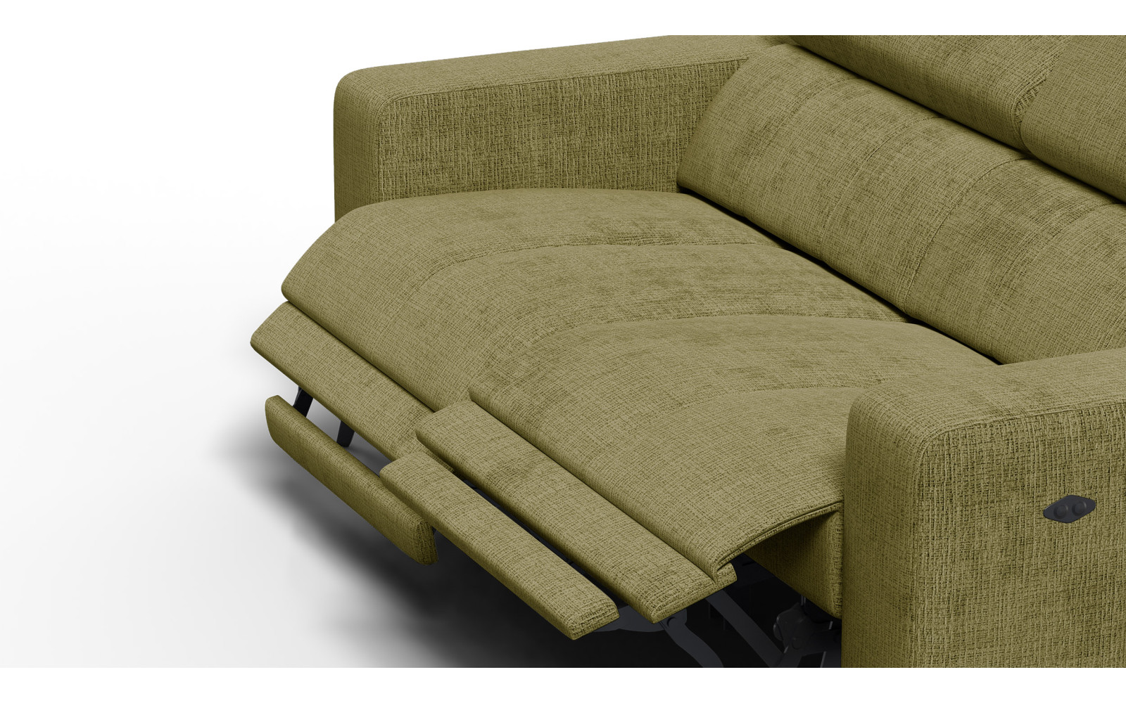 Relaxsofa 3-Sitzer MORELLO, olive, 2 x Relax Zero Gravity