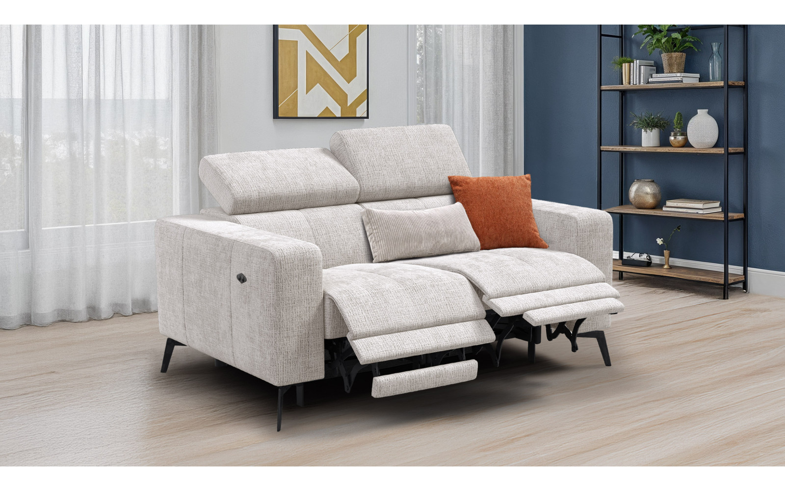 Relaxsofa 2-Sitzer MORELLO, creme, 2 x Relax Zero Gravity