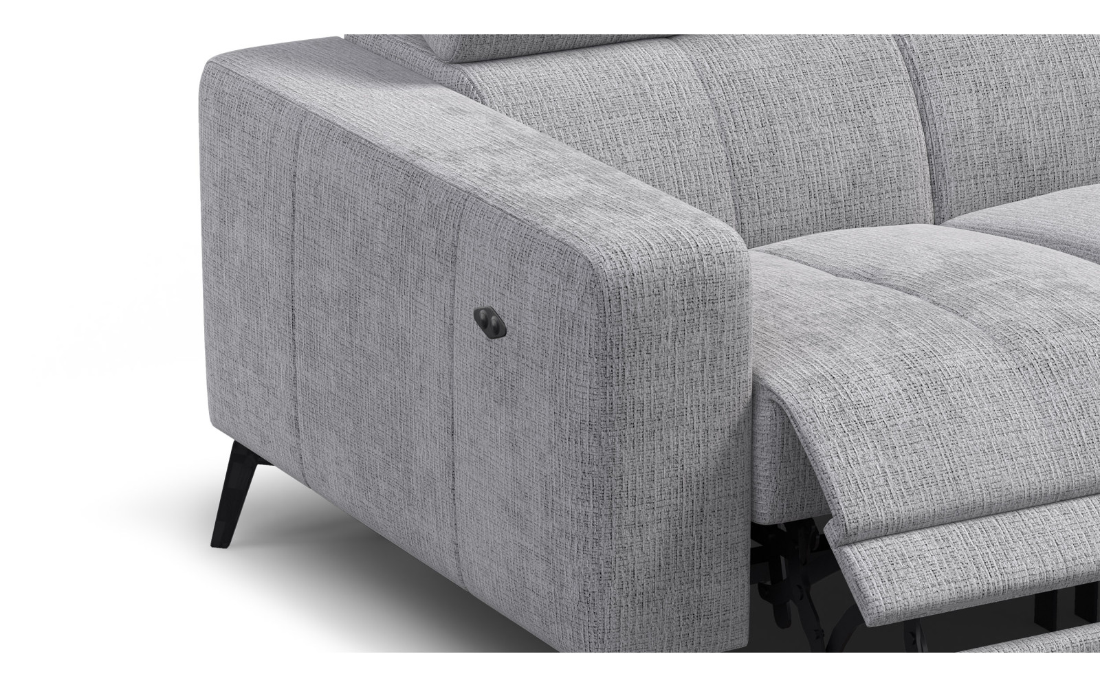 Relaxsofa 2-Sitzer MORELLO, hellgrau, 2 x Relax Zero Gravity