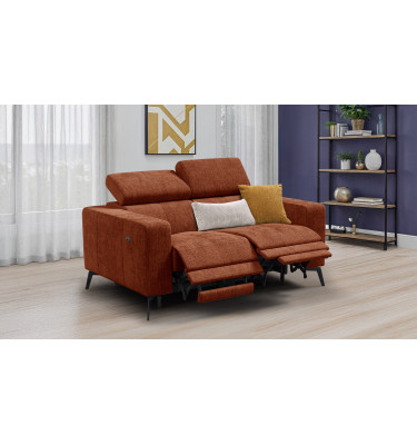 Relaxsofa 2-Sitzer MORELLO, rostrot, 2 x Relax Zero Gravity