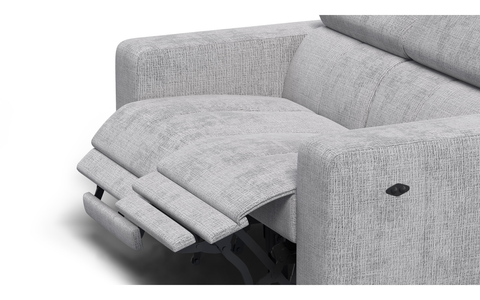 Relaxsofa 2-Sitzer MORELLO, hellgrau, 2 x Relax Zero Gravity
