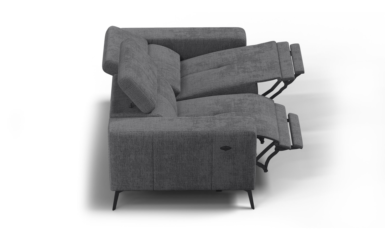 Relaxsofa 2-Sitzer MORELLO, dunkelgrau, 2 x Relax Zero Gravity