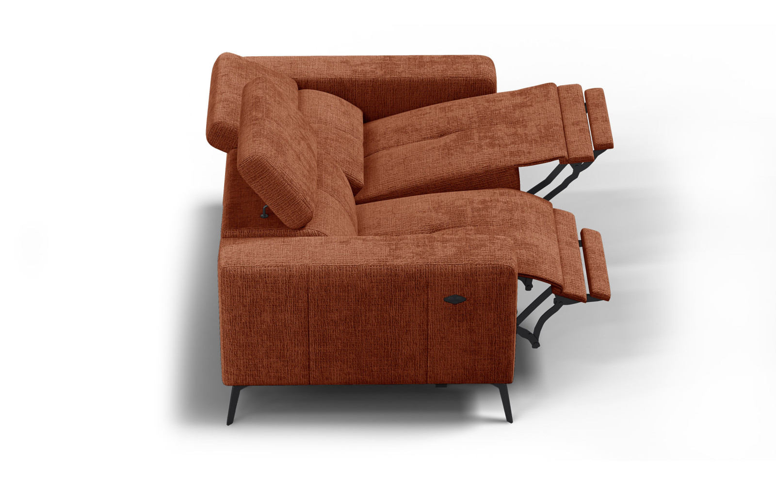 Relaxsofa 2-Sitzer MORELLO, rostrot, 2 x Relax Zero Gravity