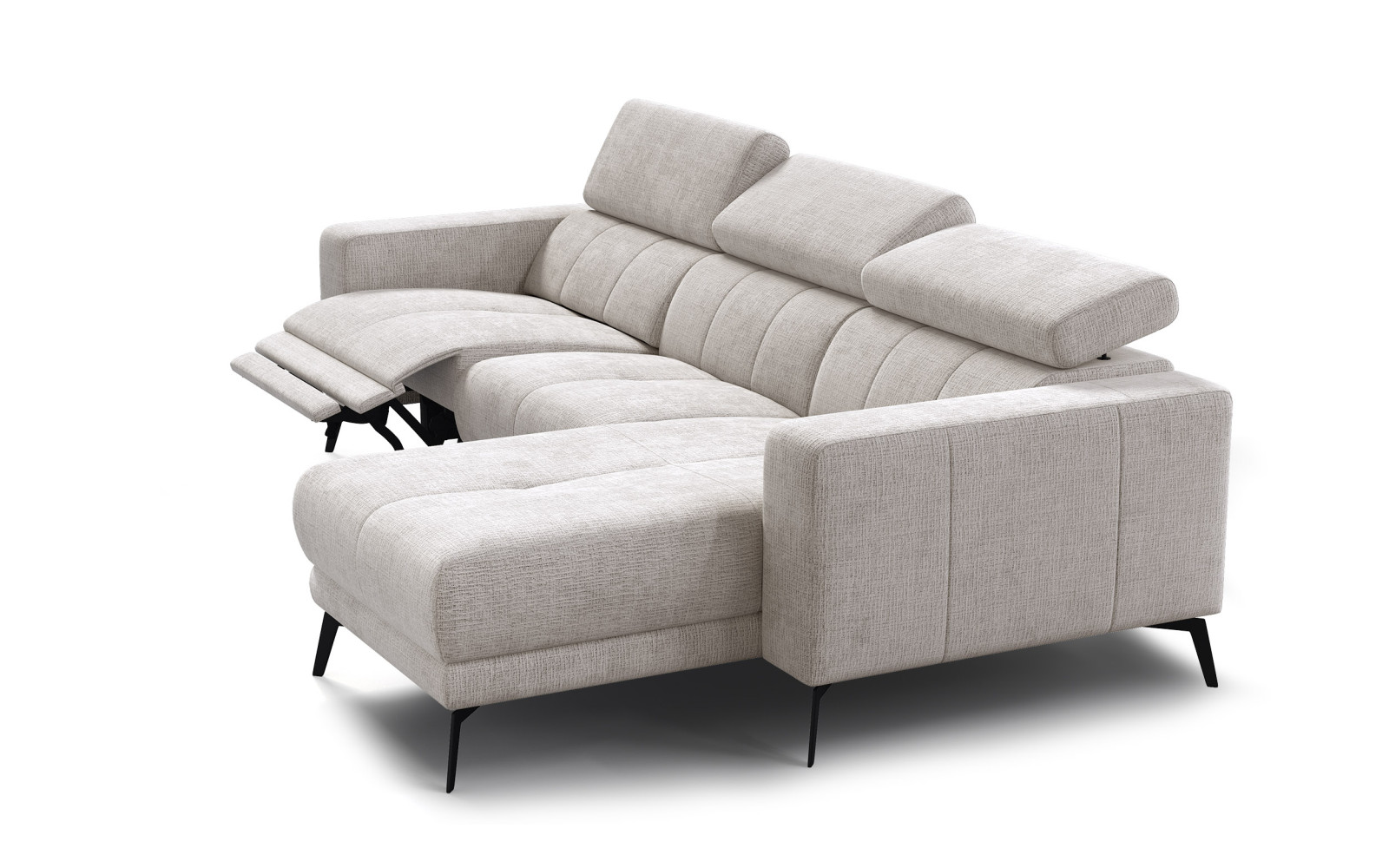 Ecksofa 4-Sitzer MORELLO, creme, 1 x Relax Zero Gravity