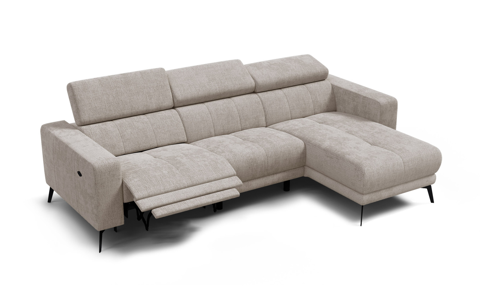 Ecksofa 4-Sitzer MORELLO, beige, 1 x Relax Zero Gravity