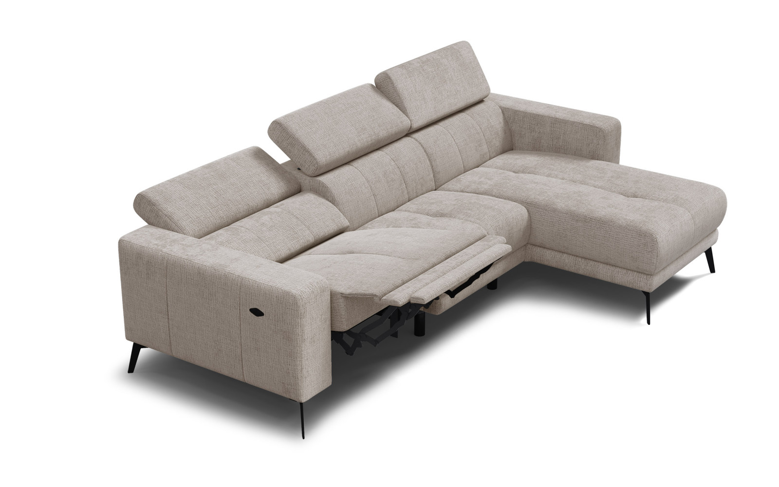 Ecksofa 4-Sitzer MORELLO, beige, 1 x Relax Zero Gravity
