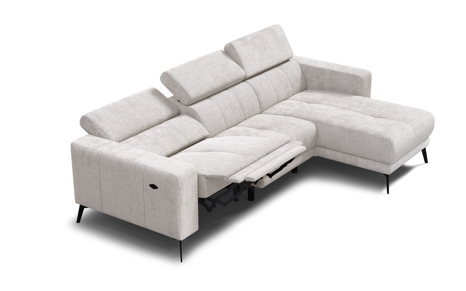 Ecksofa 4-Sitzer MORELLO, creme, 1 x Relax Zero Gravity