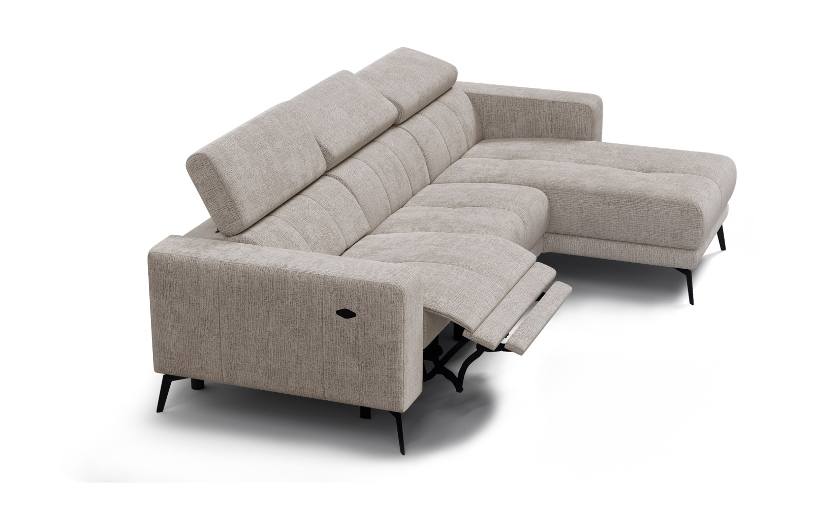 Ecksofa 4-Sitzer MORELLO, beige, 1 x Relax Zero Gravity