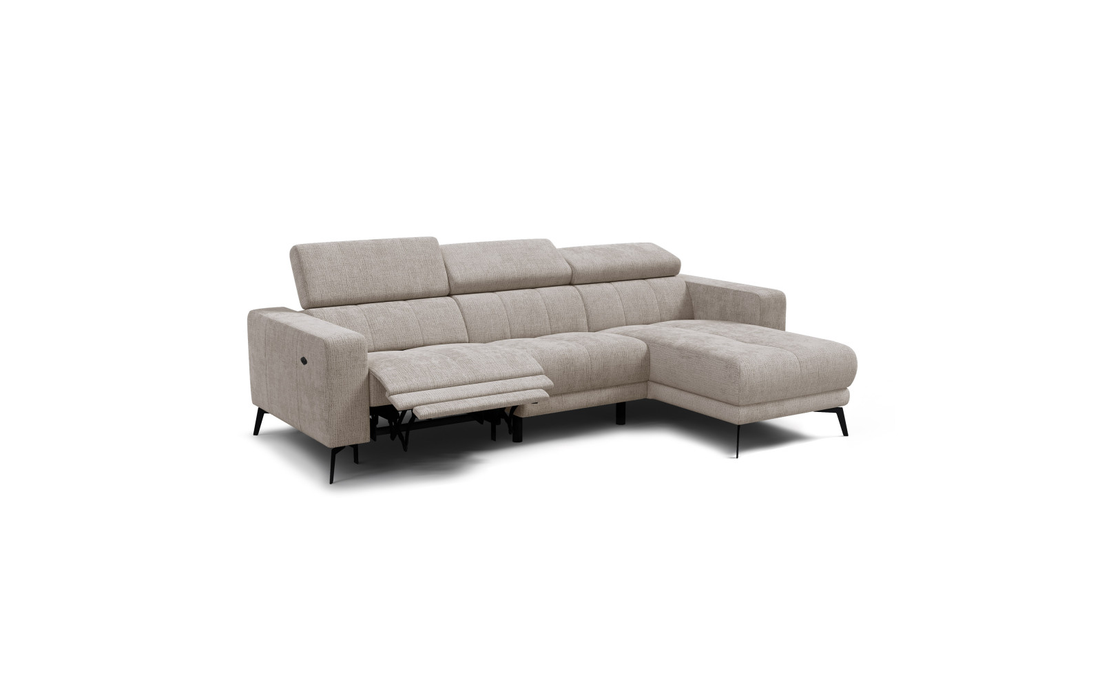Ecksofa 4-Sitzer MORELLO, beige, 1 x Relax Zero Gravity