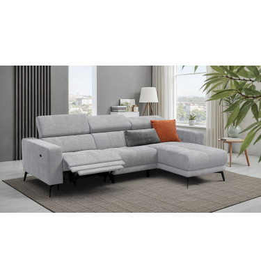Ecksofa 4-Sitzer MORELLO, hellgrau, 1 x Relax Zero Gravity