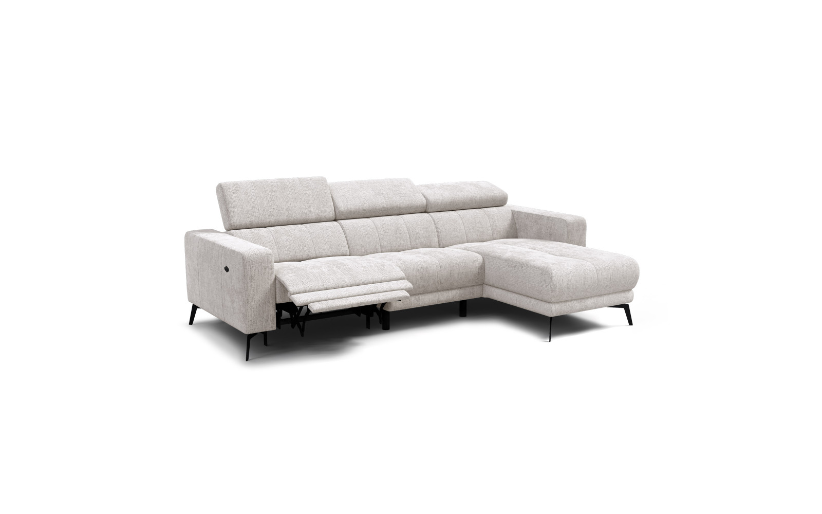 Ecksofa 4-Sitzer MORELLO, creme, 1 x Relax Zero Gravity