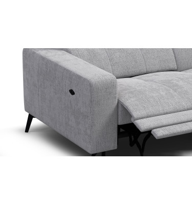 Ecksofa 4-Sitzer MORELLO, hellgrau, 1 x Relax Zero Gravity